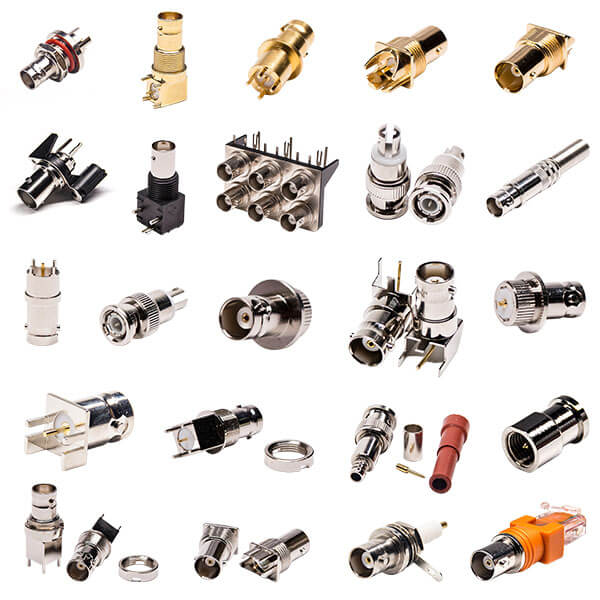 bnc接頭母頭黑色塑料外殼彎式50歐姆pcb板