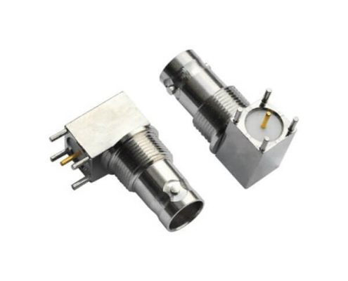 BNC方頭5引腳鋅合金彎式同軸射頻連接器PCB