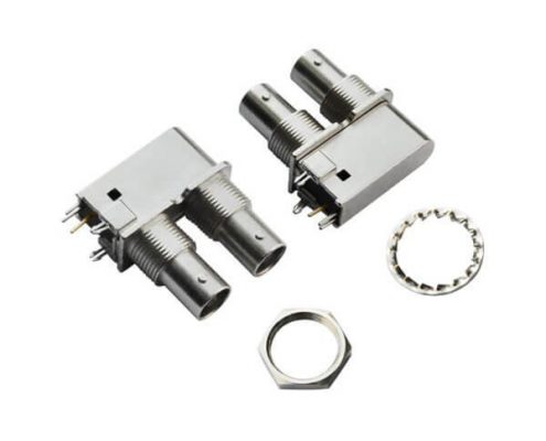 bnc同軸射頻連接器 鋅合金穿墻母頭 PCB