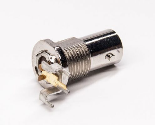 彎式射頻同軸 穿墻鋅合金 BNC連接器PCB板端