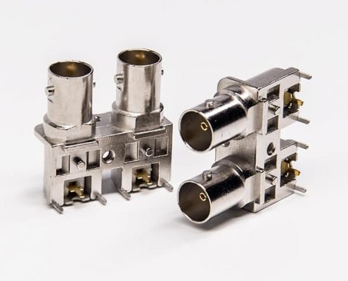 母頭彎式射頻同軸BNC連接器PCB板端