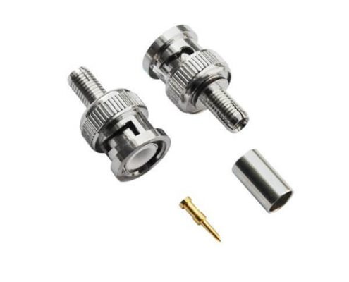 壓接 同軸線BNC射頻連接器直式公頭