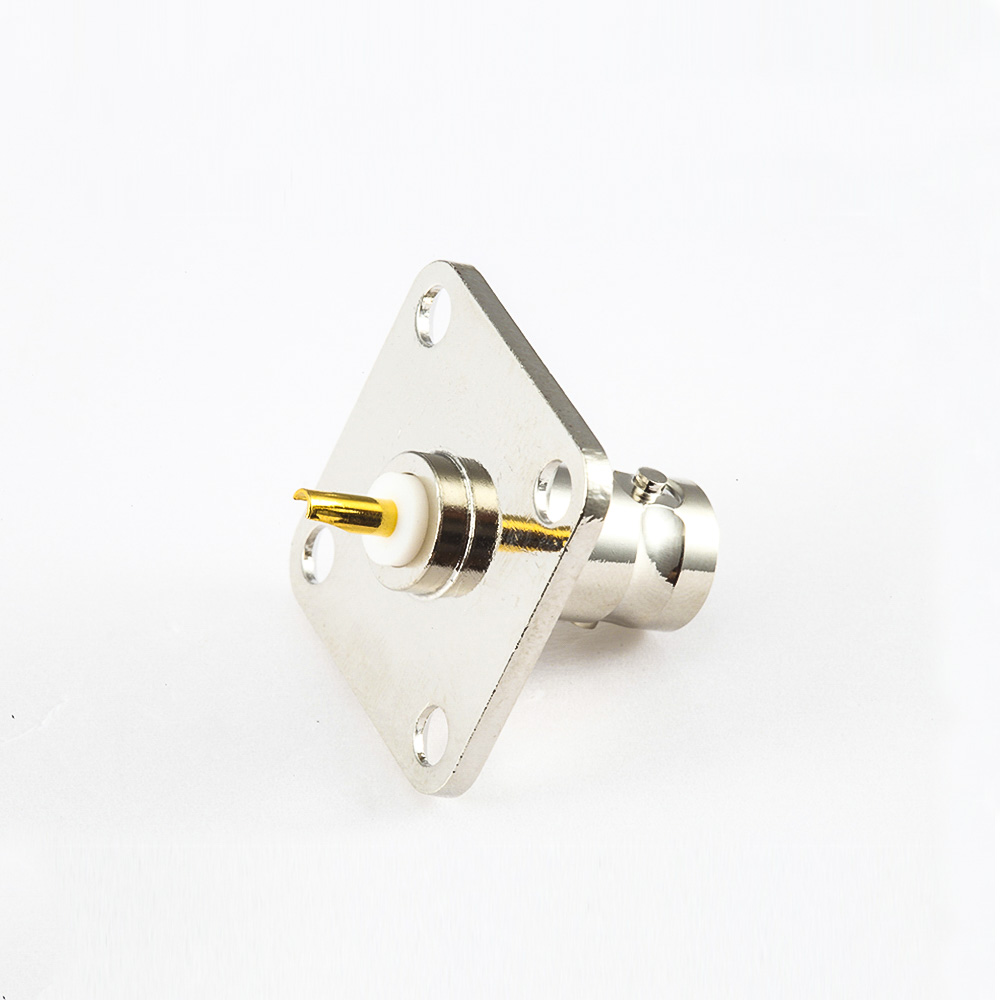 BNC連接器50歐姆母頭直式法蘭盤式座子