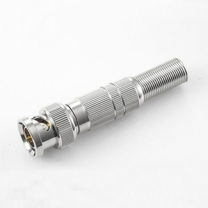 BNC  75歐姆公頭直式帶彈簧焊接RG6/SYV75-5電纜