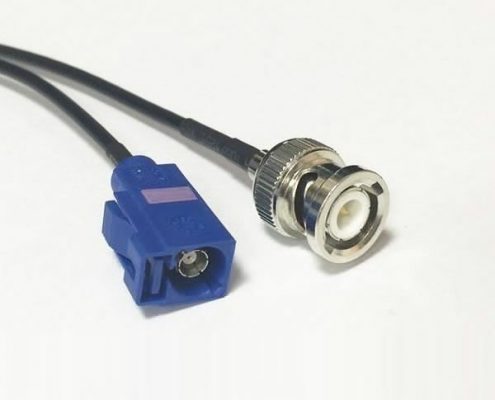 Fakra視頻連接器C型母頭轉BNC公頭接RG174線束