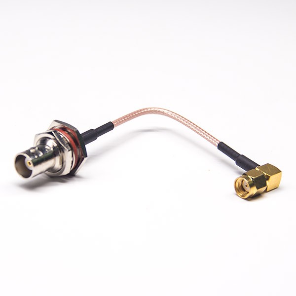 BNC線材防水母頭直式50歐姆轉SMA反極公頭彎式接RG316線