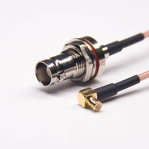 BNC連接器 接線直式母頭前鎖板圓盤防水轉MCX彎式公頭接RG316