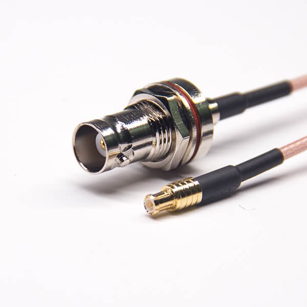 BNC連接線防水母頭前鎖板直式轉MCX公頭直式接RG316線