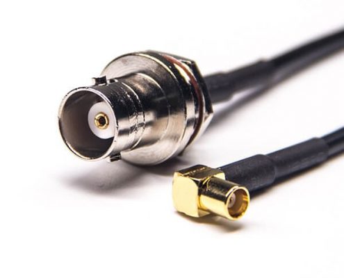 bnc穿墻座子母頭后鎖板轉MCX彎母頭接RG174線