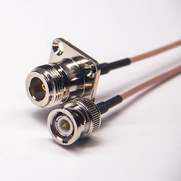 n母頭四方連接器轉bnc直式公頭射頻線