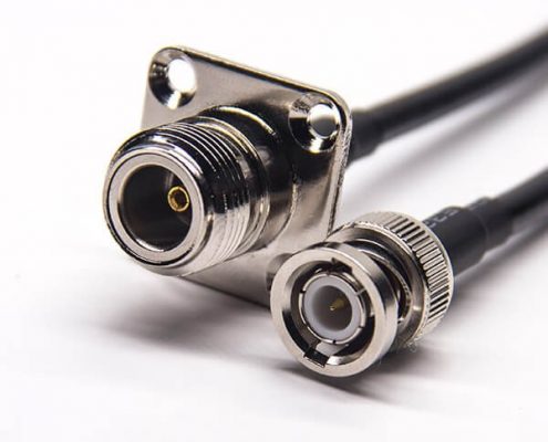 RF射頻線材直式公頭BNC轉N頭法蘭式直母頭接RG223 RG58