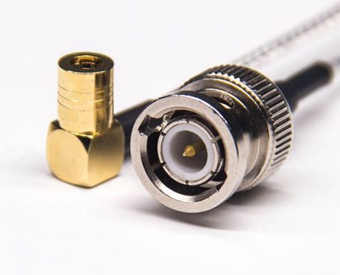 BNC接頭公頭直式轉SMB彎式公頭同軸線纜接RG316