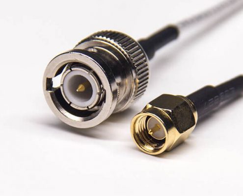 直插式SMA公頭轉BNC直式公頭同軸線纜接RG316